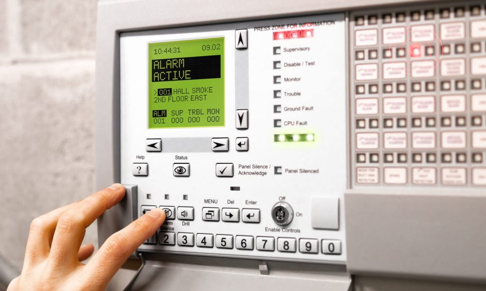 Fire,Alarm,Control,Panel,Is,Activated,And,In,Alert,Mode. Fire,Alarm,Control,Panel,Is,Activated,And,In,Alert,Mode.